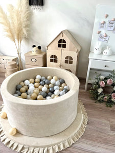Ballenbak Soft Velvet Ecru 90x40cm