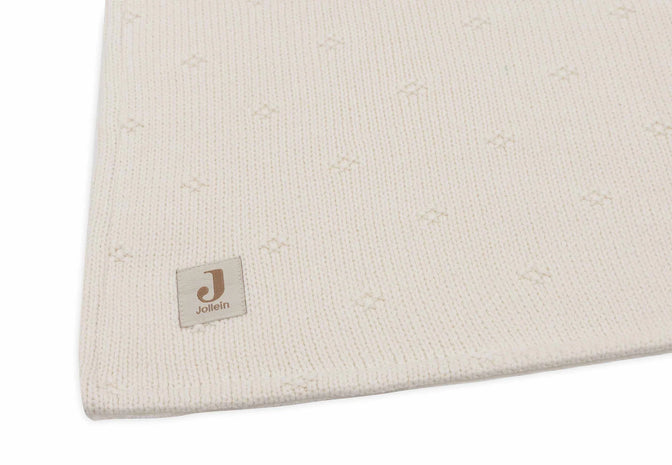 Deken Wieg "Cosy Knit Ivory / Fleece "- JOLLEIN