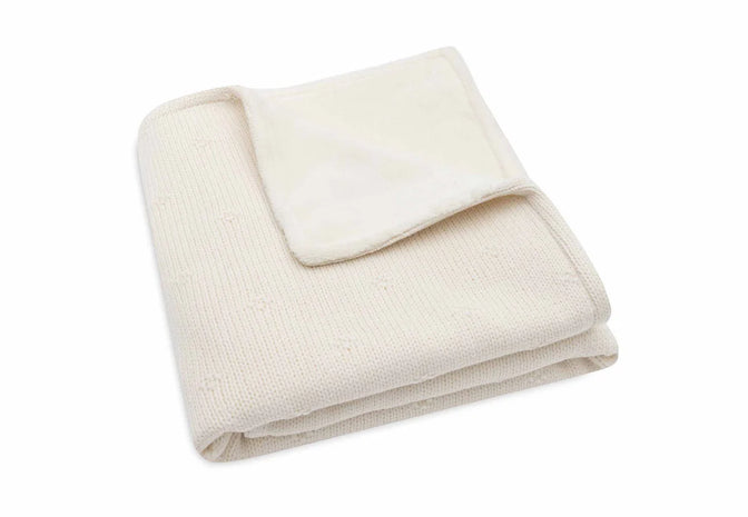 Deken Wieg "Cosy Knit Ivory / Fleece "- JOLLEIN