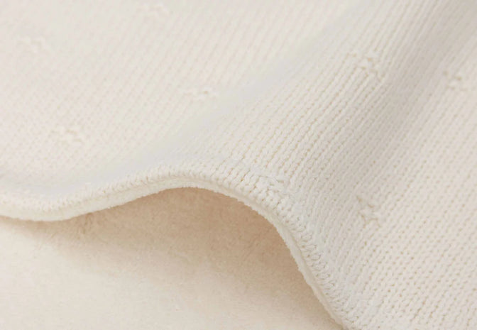 Deken Wieg "Cosy Knit Ivory / Fleece "- JOLLEIN