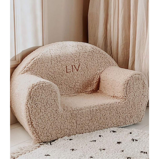 Teddy stoel Beige - met geborduurde naam