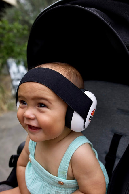 Protection auditive pour bébé, blanche/noire – EMS pour enfants