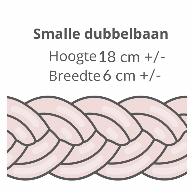 Gevlochten bedbumper Smalle Dubbelbaan - Lulumi