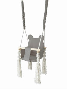 Balançoire bébé ours en peluche graphite - MOJE