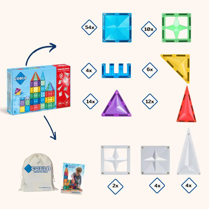 Magneetstenen Classic 100 stuks + 10 Gratis zilveren stenen - COBLO