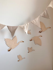 Wooden set of geese