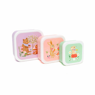 Lunch & snack box set animals picnic - Petit Monkey