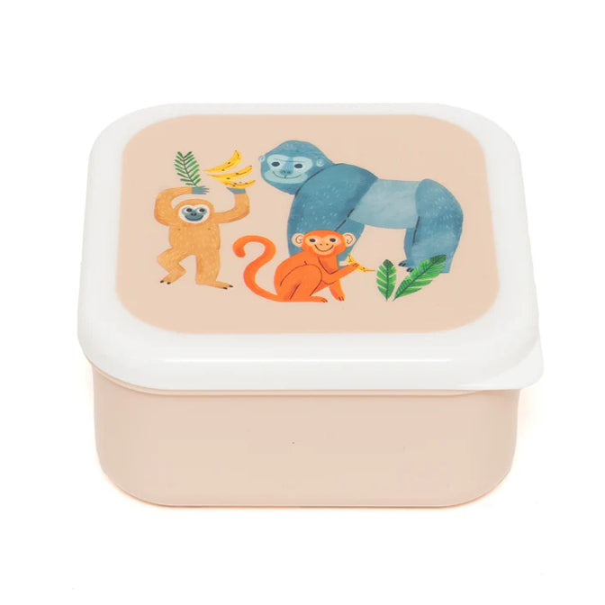 Lunch & snack box set upside down animals - Petit Monkey
