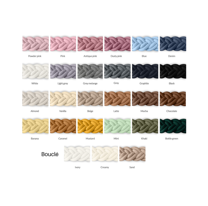 Gevlochten bedbumper Smalle Dubbelbaan - Lulumi