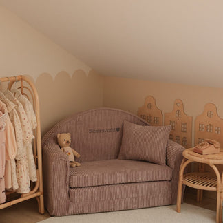 Rib sofa Magenta Grey - met geborduurde naam