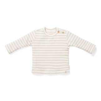 T-Shirt Lange Mouw Stripe Sand/White