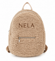 Teddy children's backpack with embroidered name - beige 