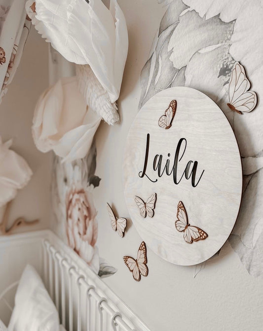Applique papillon avec nom