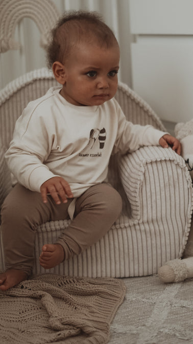 Rib stoel Off White - met geborduurde naam