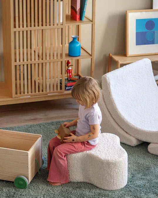Cream White Cloud Pouffe - WigiWama