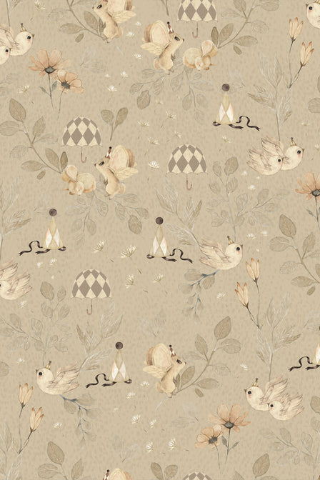 Fond d'écran Forêt de fleurs - Taupe - Mme Mighetto