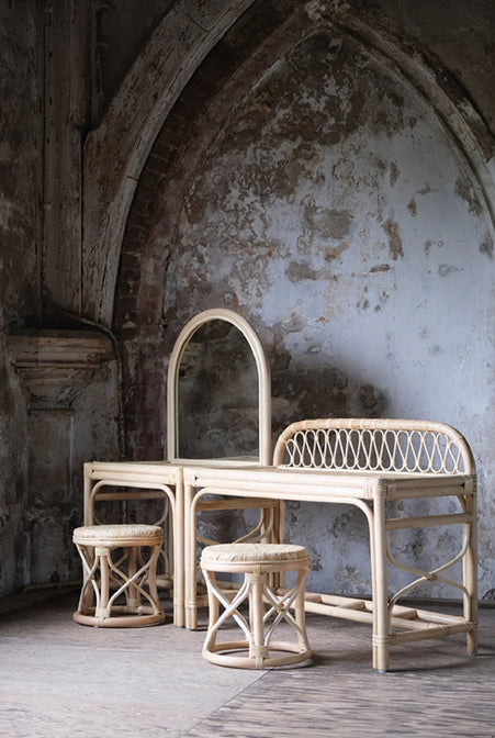 Rotan Kaptafel met Kruk