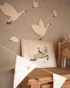 Houten set ganzen met tekst "Once upon a time"