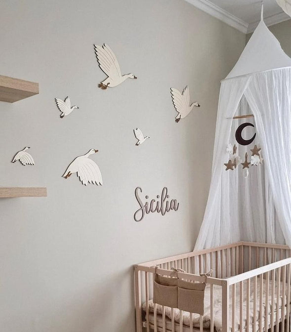 Wooden set of geese with name