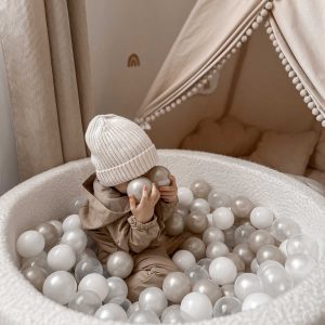 Ballenbak Klein Bouclé Wit 90x30cm - Mimii