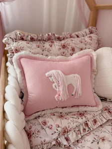 Coussin fleur en peluche