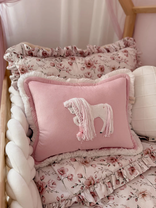 Coussin fleur en peluche