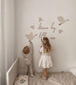 Wooden set of geese with the text "Dream big little one"