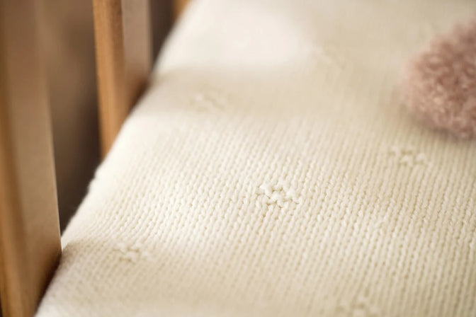 Deken Wieg "Cosy Knit Ivory / Fleece "- JOLLEIN