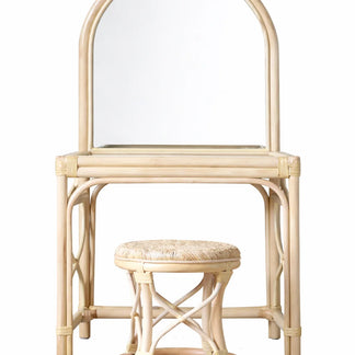 Rattan Dressing Table with Stool