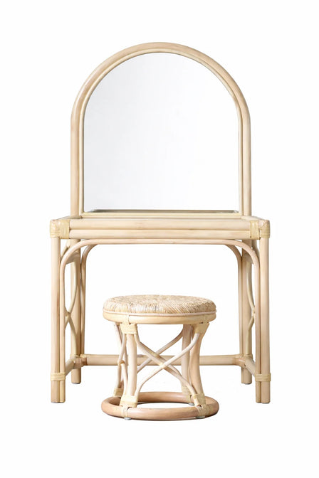 Rattan Dressing Table with Stool