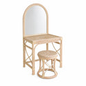 Rattan Dressing Table with Stool