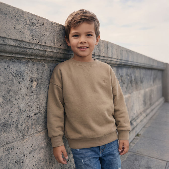 Your Wishes - Garment Dye Oversized Sweater Beige