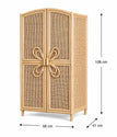 Rattan Children's Wardrobe with Flower Detail