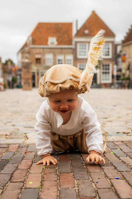 Pietenmuts Gepersonaliseerd – Beige met Strik