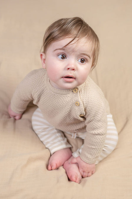 Broekje Stripe Sand/White