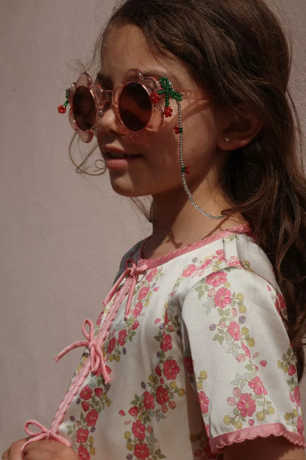 Zonnebril Flower Glitter Rose 5-10 Jaar