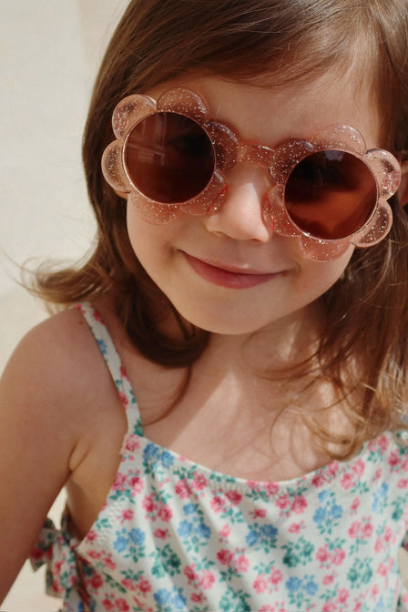 Zonnebril Flower Glitter Rose 5-10 Jaar