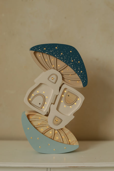Paddestoel Starry Night Blue Nachtlamp