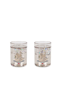 Glitter bekers Swan Off White 2st