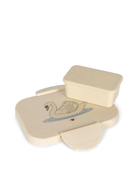 Lunch box Swan off white