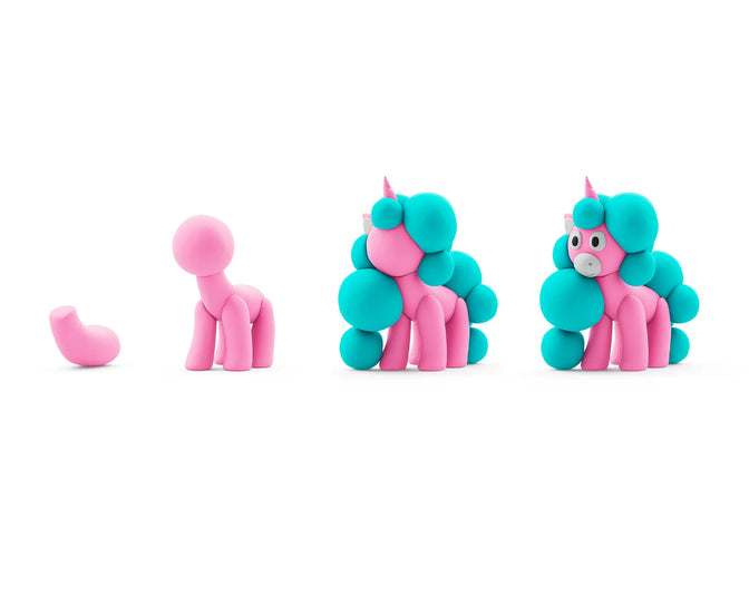 HeyClay - Rainbow Unicorn Cloudy 3 stuks