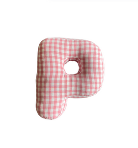 Letter kussen Ruit -Roze