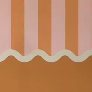 Strepen en Geschulpt Behang Oranje & Roze - Happy Wall