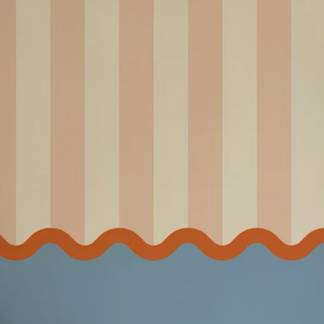 Strepen en Geschulpt Behang Blauw & Roze - Happy Wall