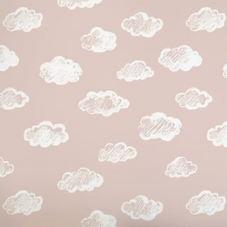 Krijt Wolkjes Behang Pink Blush - Happy Wall