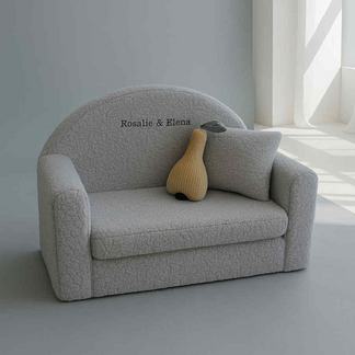 Teddy sofa Grey - met geborduurde naam