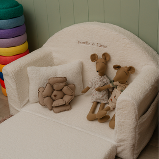 Teddy sofa White - met geborduurde naam