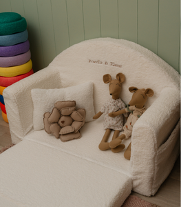 Teddy sofa White - met geborduurde naam