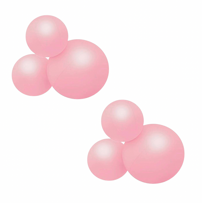 Herbruikbare Ballonslinger van 3 Pastel Roze set van 2 - Balloony