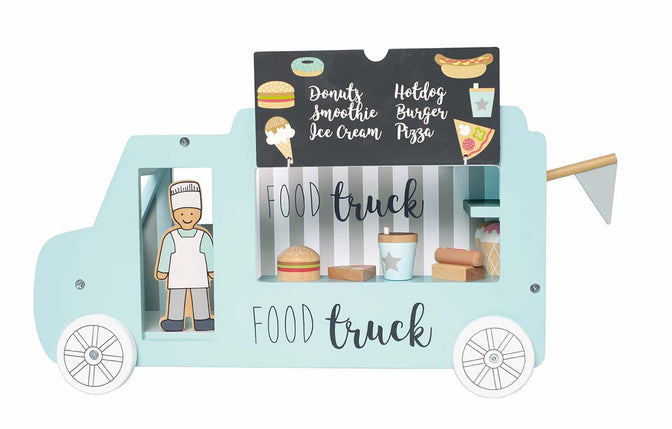 Houten foodtruck met accessoires